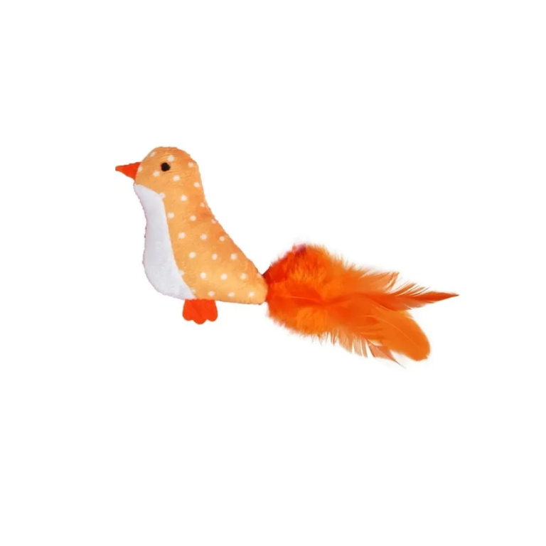 [10864] Peluche pour chat oiseau plume - Flamingo
