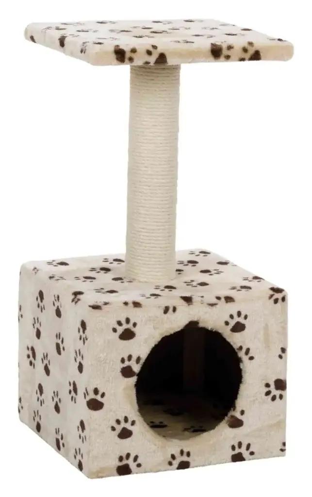 Arbre à chat Zamora beige avec traces de pattes noires - Trixie