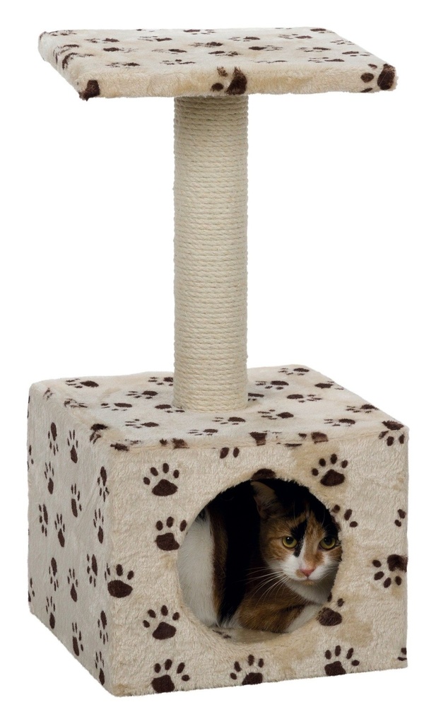Arbre à chat Zamora beige avec traces de pattes noires - Trixie