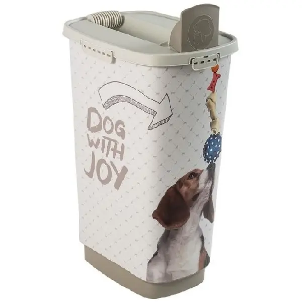 Verseuse à croquettes "Dog with joy' chien 50 litres - Rotho Mypet
