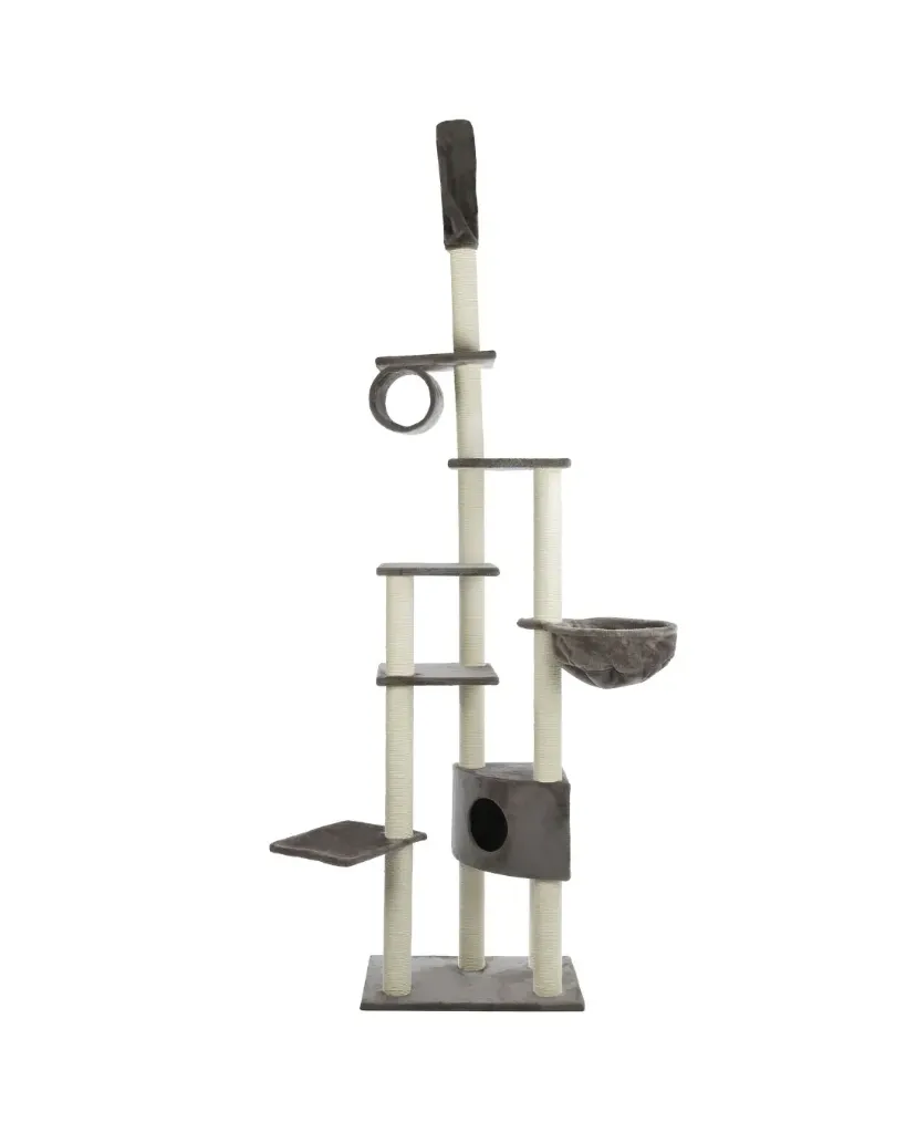 [11340] Arbre à chat Madrid du sol au plafond gris (245–270 cm) - Trixie