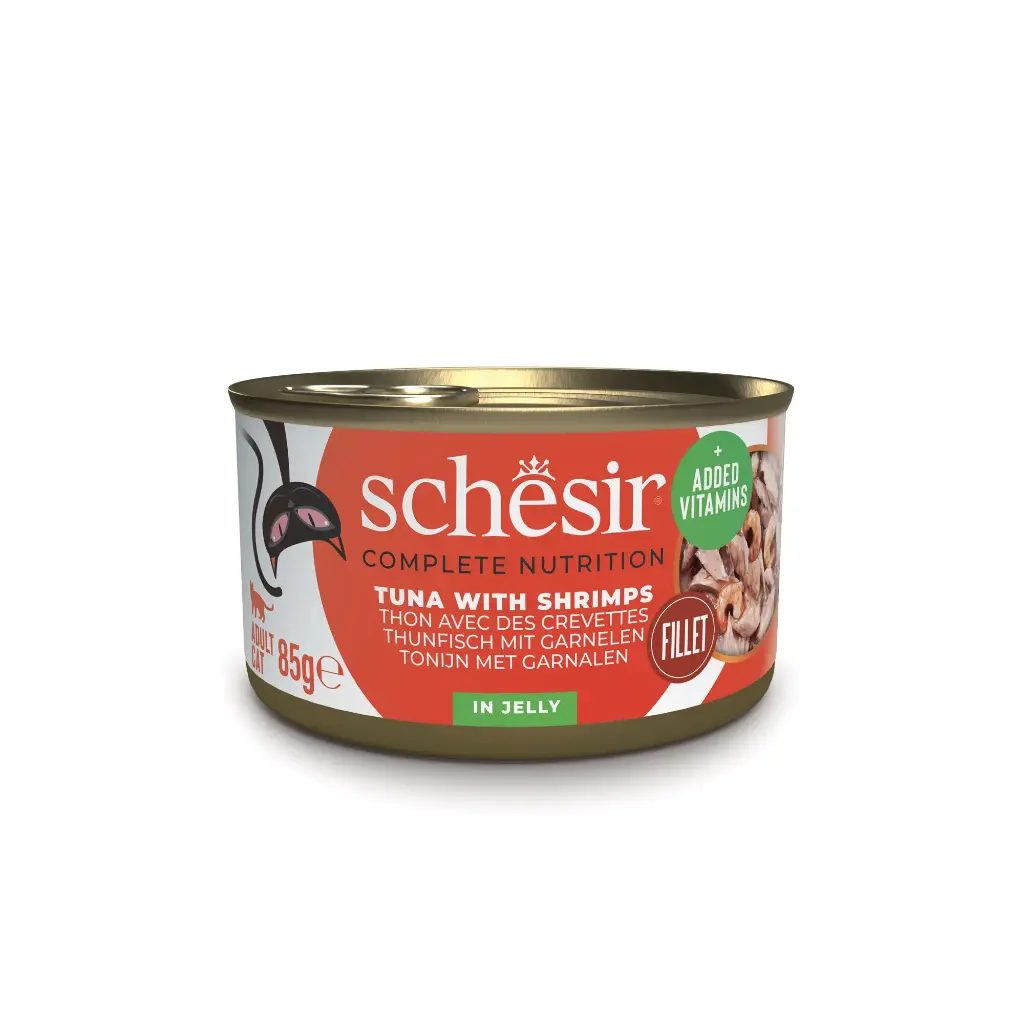 Boîte de pâtée pour chat en gelée - Thon avec crevettes (85 g) - Schesir
