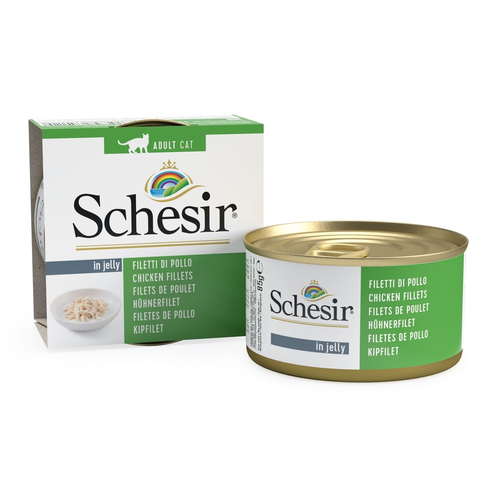 Boîte de pâtée pour chat en gelée - Filet de poulet (85 g) - Schesir