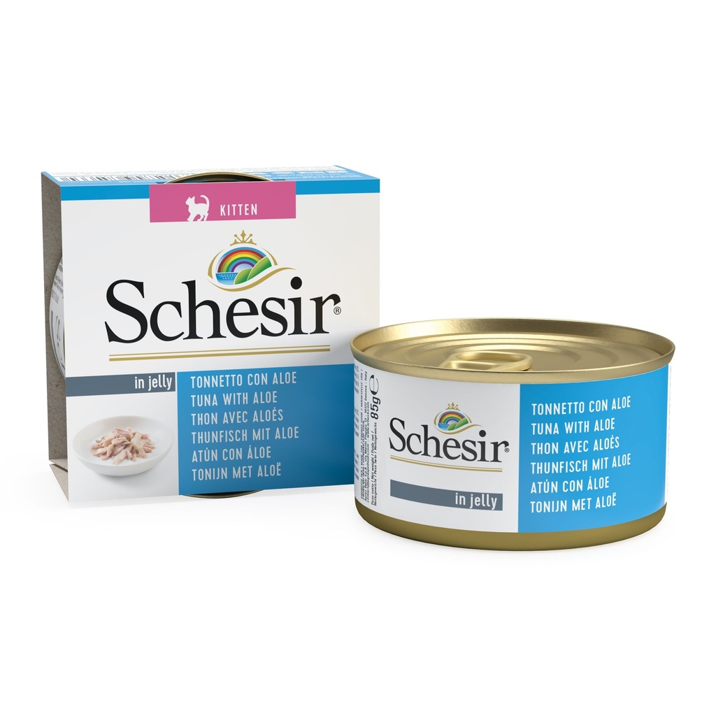 Boîte de pâtée pour chaton en gelée - Thon avec aloès (85 g) - Schesir