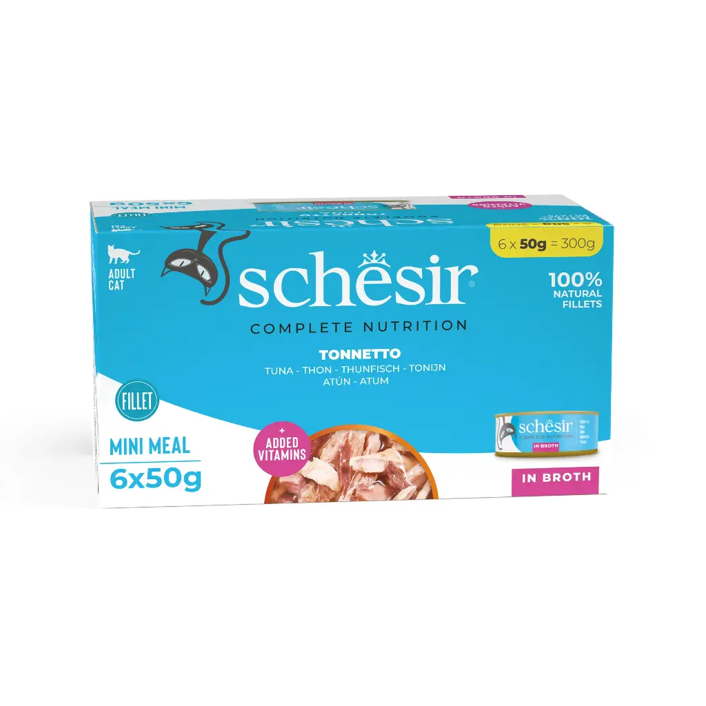 Multipack pâtée pour chat "Bouillon de cuisson" - Thon (6 boîtes 50 g) - Schesir