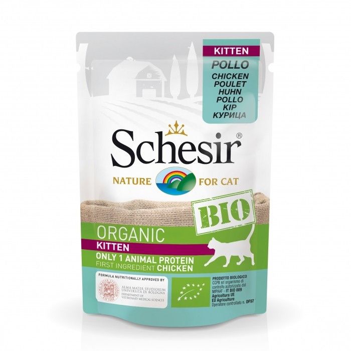 Sachet fraîcheur pour chaton "Bio" au poulet (85 g) - Schesir