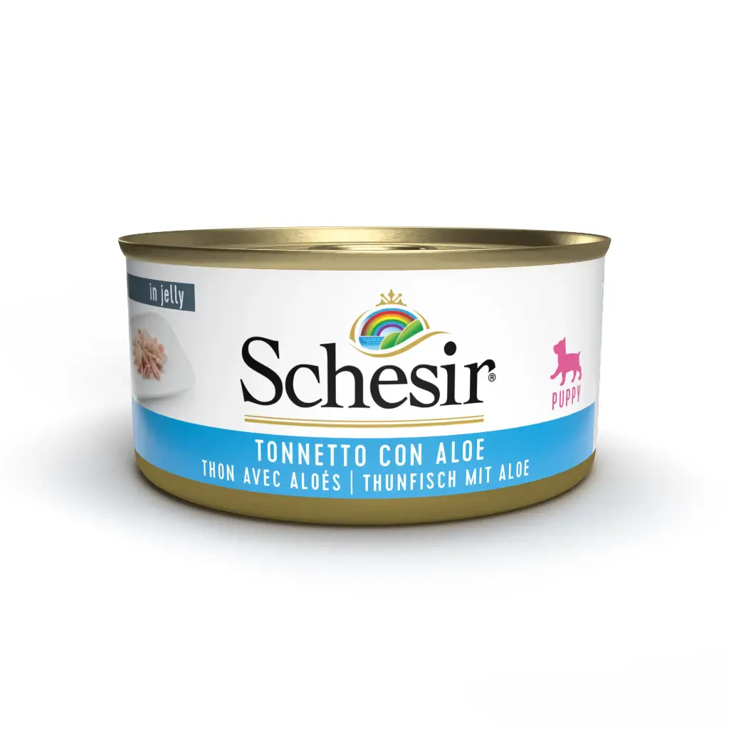 Boîte de pâtée pour chiot en gelée - Thon avec aloès (150 g) - Schesir
