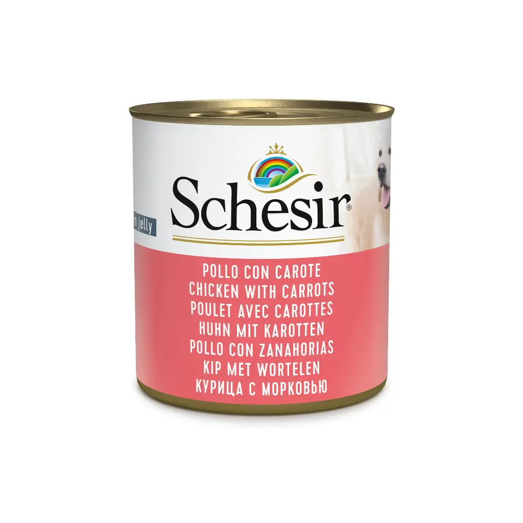 Boîte de pâtée pour chien en gelée - Poulet avec carottes (285 g) - Schesir