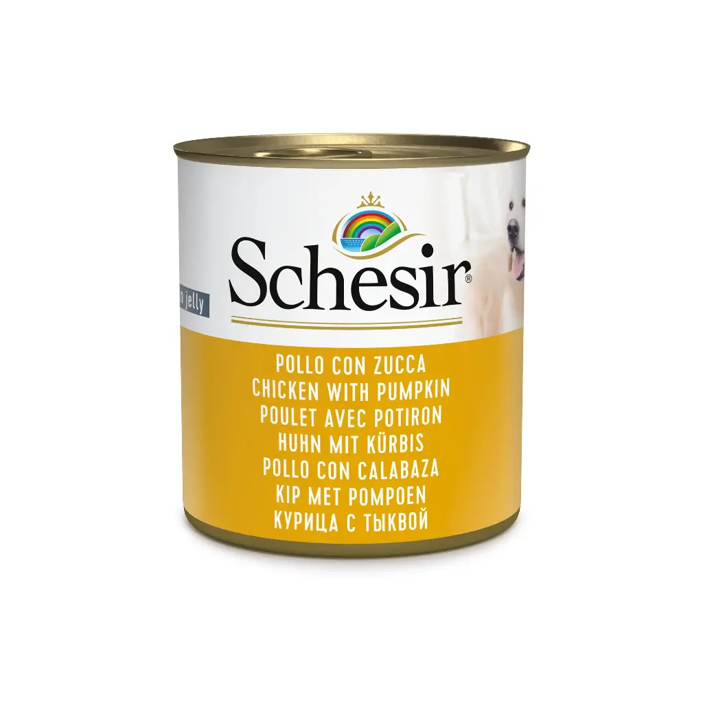 Boîte de pâtée pour chien en gelée - Poulet avec potiron (285 g) - Schesir