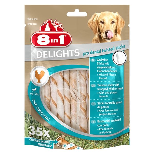 Sticks à mâcher "Delights Twisted Dental" x 35 - 8 in 1