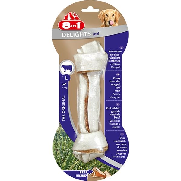 Os à mâcher de Boeuf "Delights" L - 8 in 1