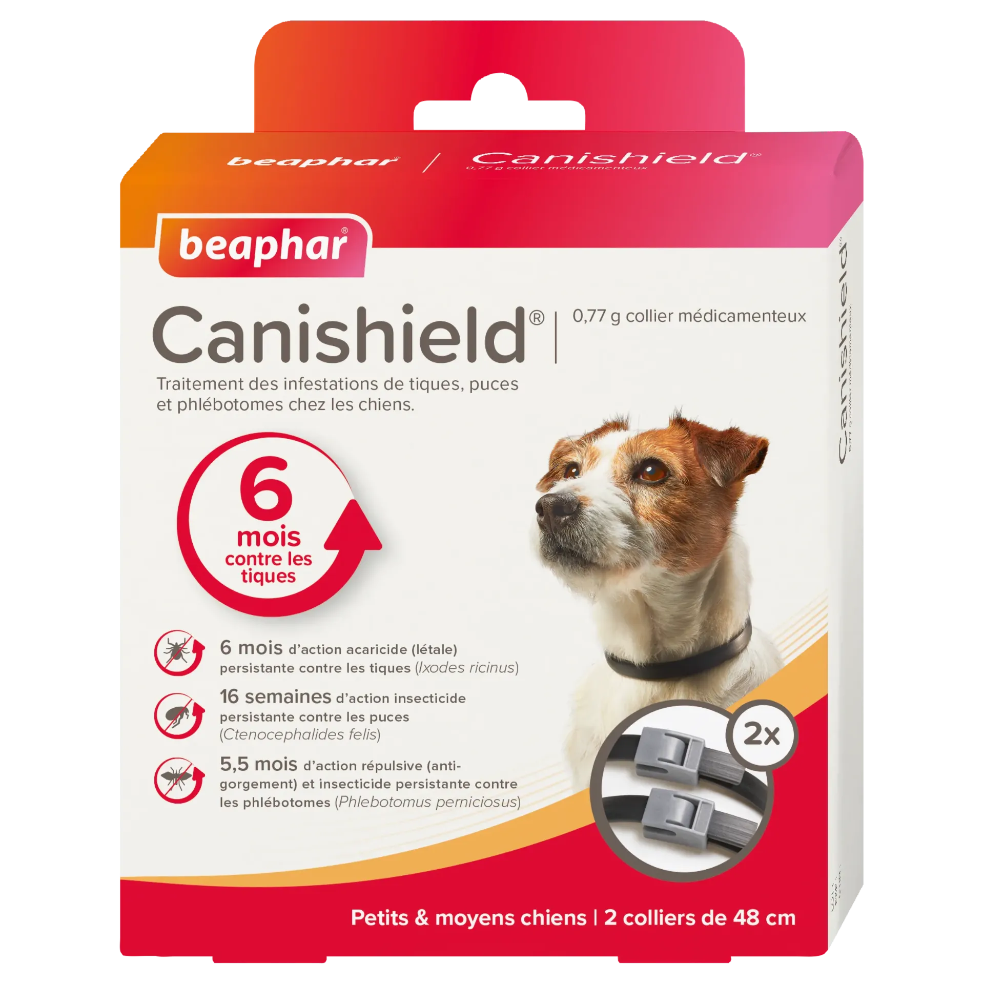 Collier médicamenteux pour petits et moyens chiens "Canishield" (2 colliers) - Beaphar