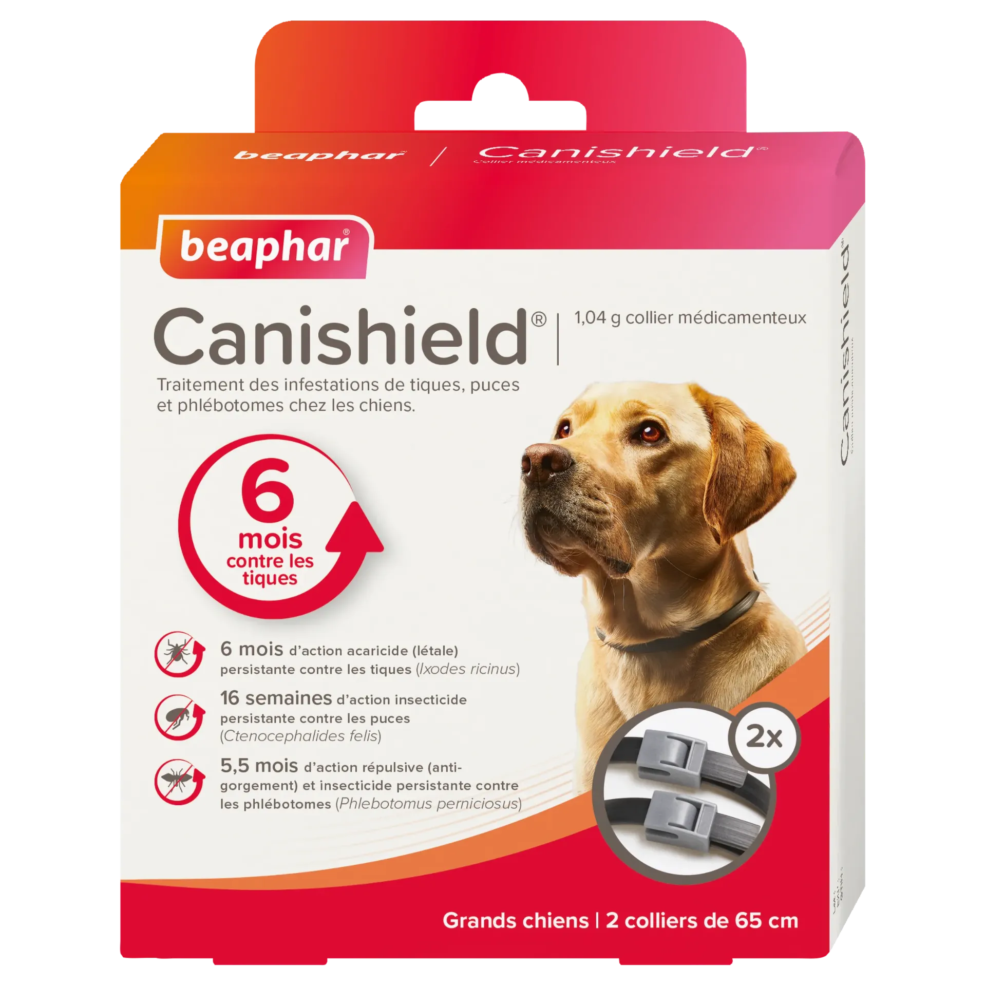 Collier médicamenteux pour grands chiens "Canishield" (2 colliers) - Beaphar
