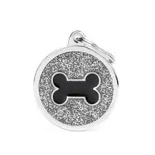 Médaille "Shine" os noir fond gris - MyFamily