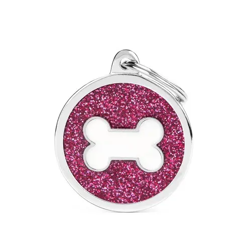 Médaille "Shine" os blanc fond rose - MyFamily