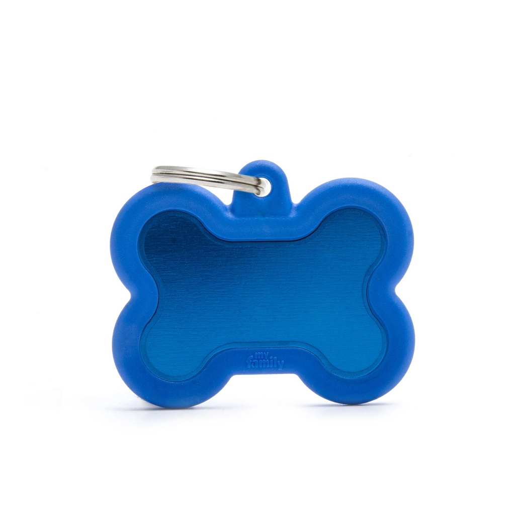 Médaille Os "Hustag" bleu - MyFamily