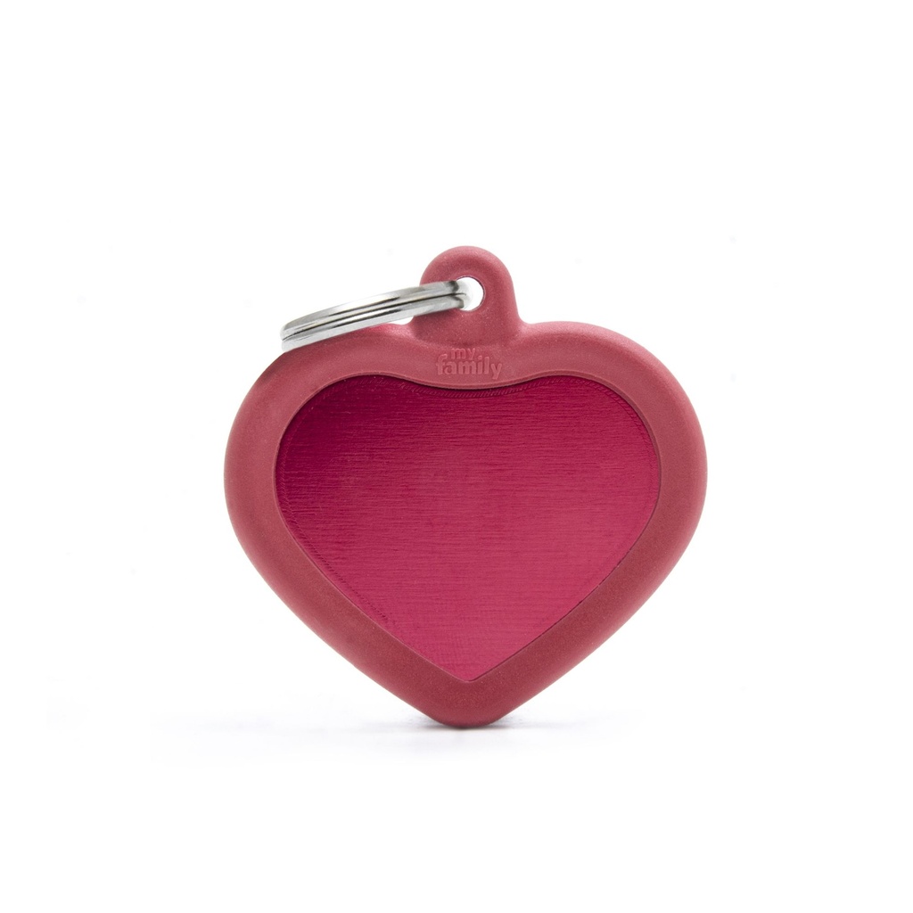 Médaille Cœur "Hustag" rouge - MyFamily
