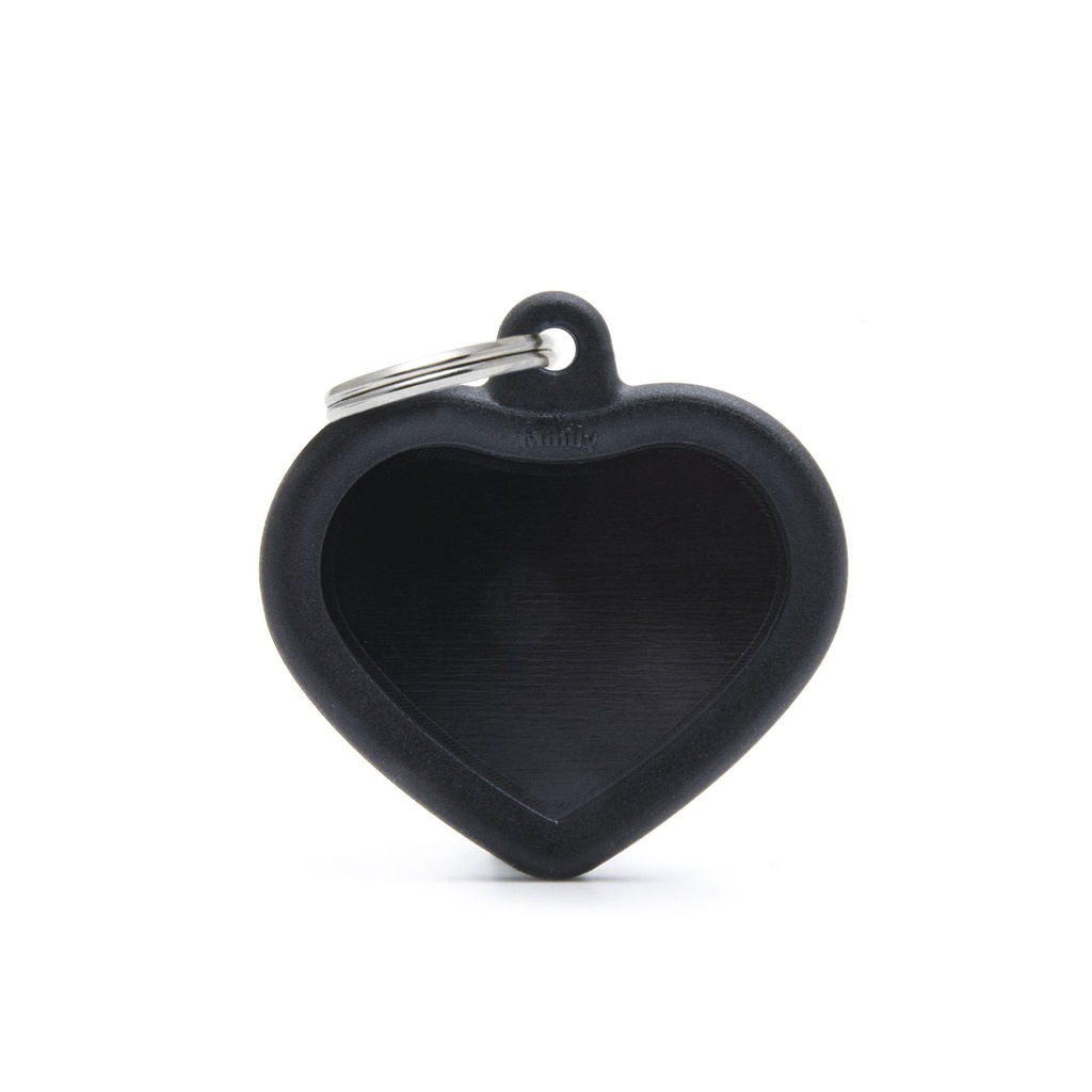 Médaille Cœur "Hustag" noir - MyFamily