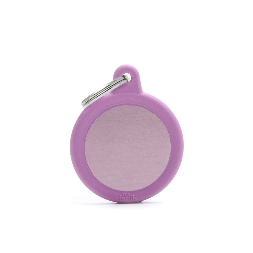 [11932] Médaille Rond "Hustag" rose - MyFamily