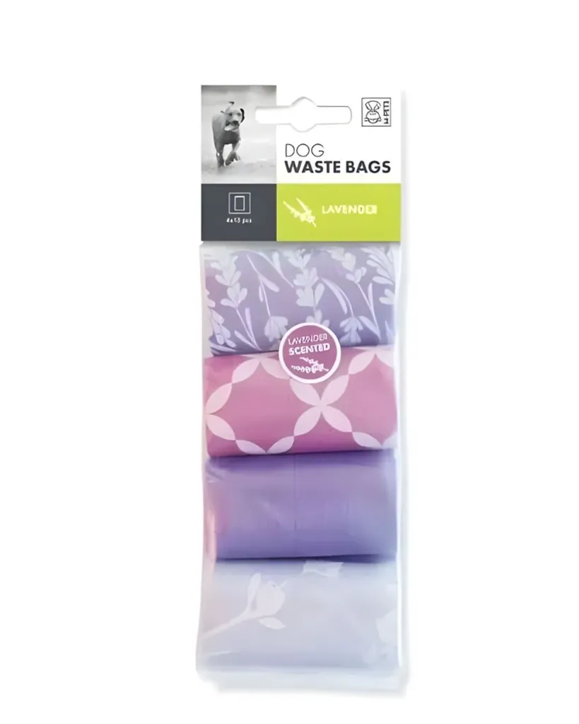 Sacs ramasse crottes - 4 rouleaux violet - M-Pets