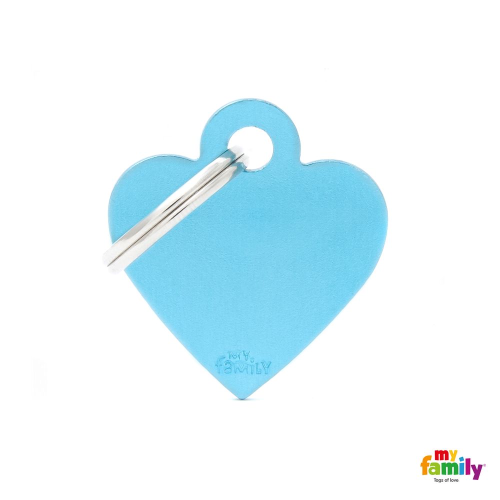 Médaille Coeur bleu azur Basic (M) - MyFamily