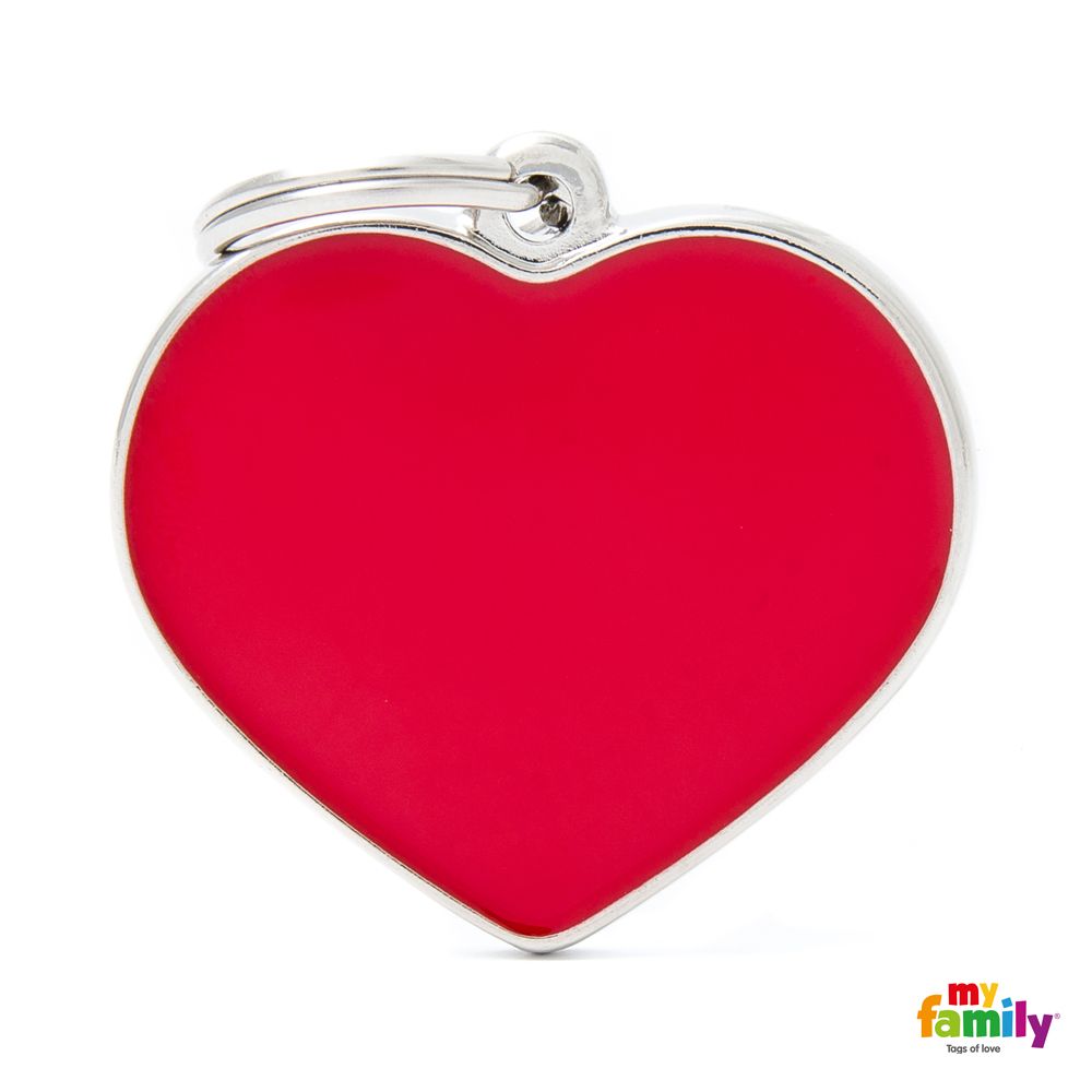 Médaille Basic Handmade grand cœur rouge - MyFamily