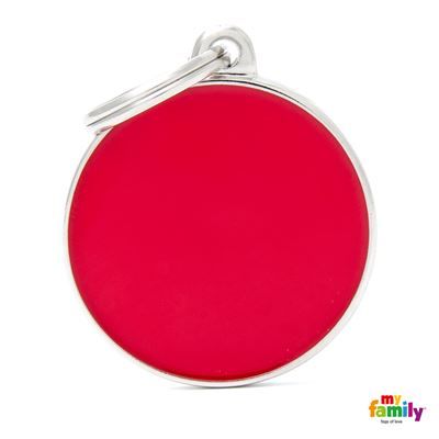 [12125] Médaille Basic Handmade grand cercle rouge - MyFamily