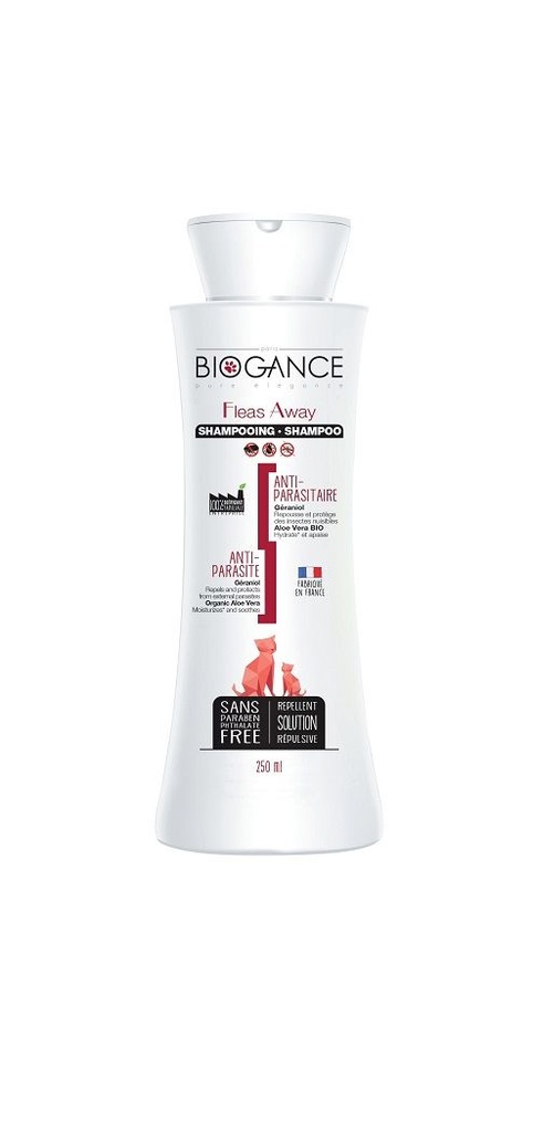 [12139] Shampoing pour chat Fleas Away "anti-parasitaire" (250 ml) - Biogance