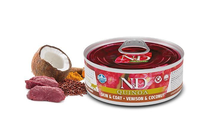 Chat boîte quinoa cerf & noix de coco (80 g) - Farmina