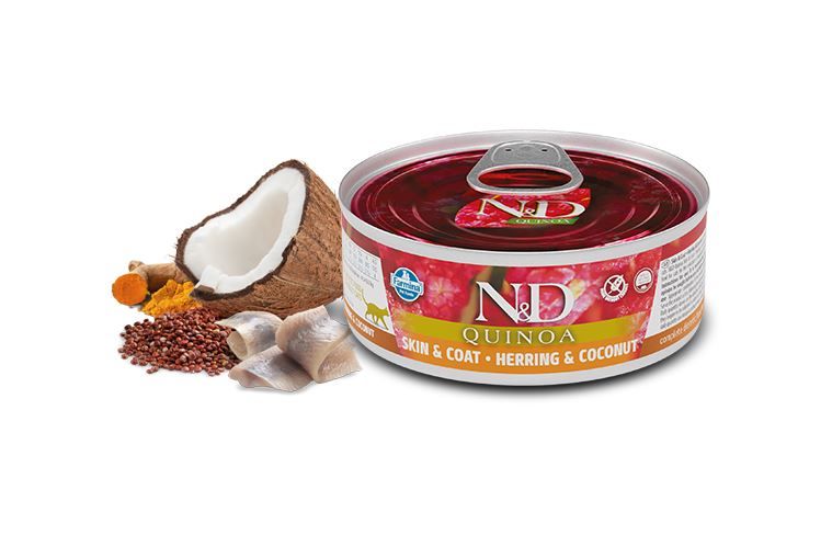 Chat boîte quinoa hareng & noix de coco (80 g) - Farmina