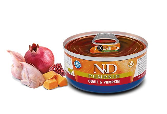 Chat adulte boîte potiron caille & grenade (70 g) - Farmina