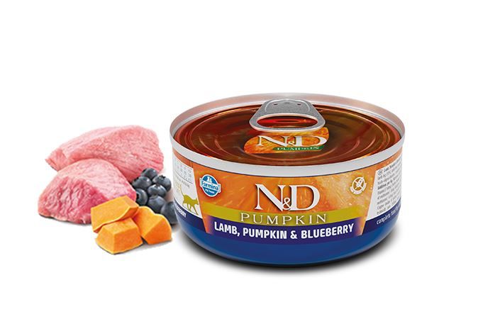 Chat adulte boîte potiron agneau & myrtille (70 g) - Farmina