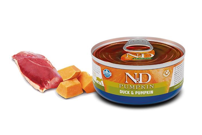 Chat adulte boîte potiron & canard - Farmina
