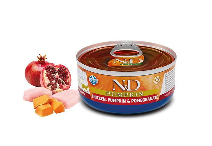 Chat Adulte boîte potiron poulet & grenade (70 g) - Farmina