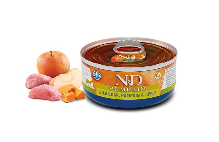 Chat adulte boîte potiron sanglier & pomme (70 g) - Farmina