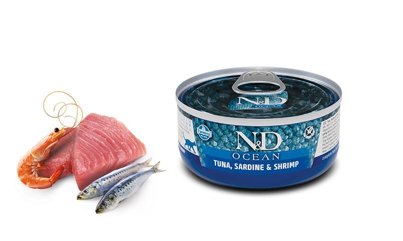 Chat adulte boite océan thon, sardines & crevettes (70 g) - Farmina