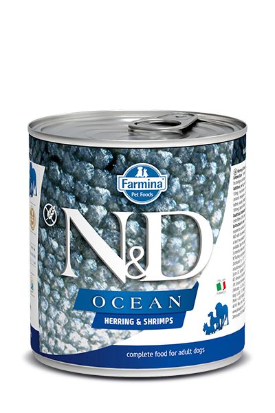 Chien adulte boite océan hareng & crevettes (285 g) - Farmina