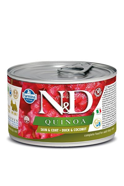 Chien adulte mini boîte quinoa canard & noix de coco (140 g) - Farmina