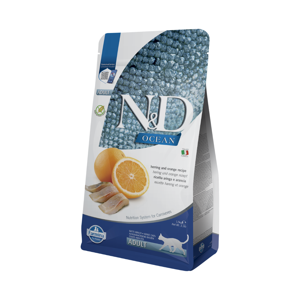 [12256_22030] Océan Hareng & Orange Chat Adulte (1.5 kg) - Farmina
