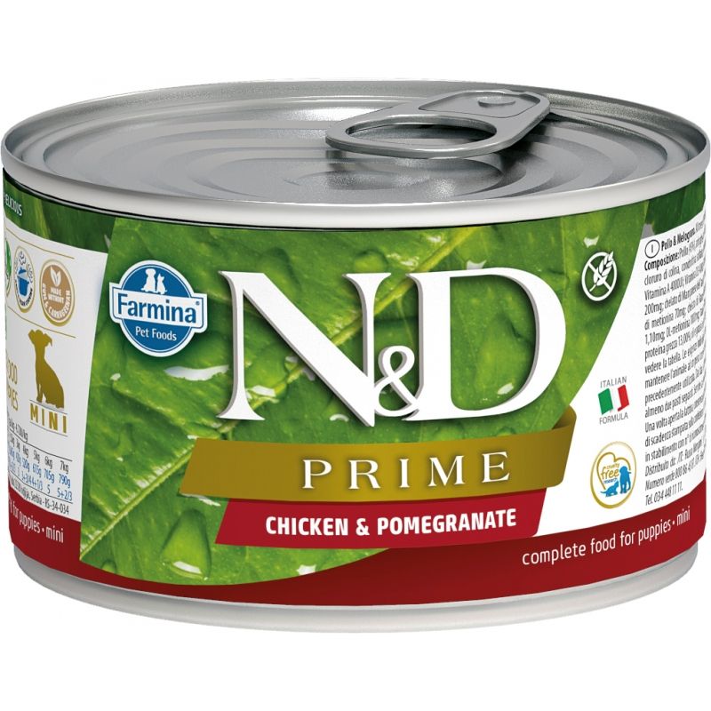 Chiot mini boîte prime poulet & grenade (140 g) - Farmina