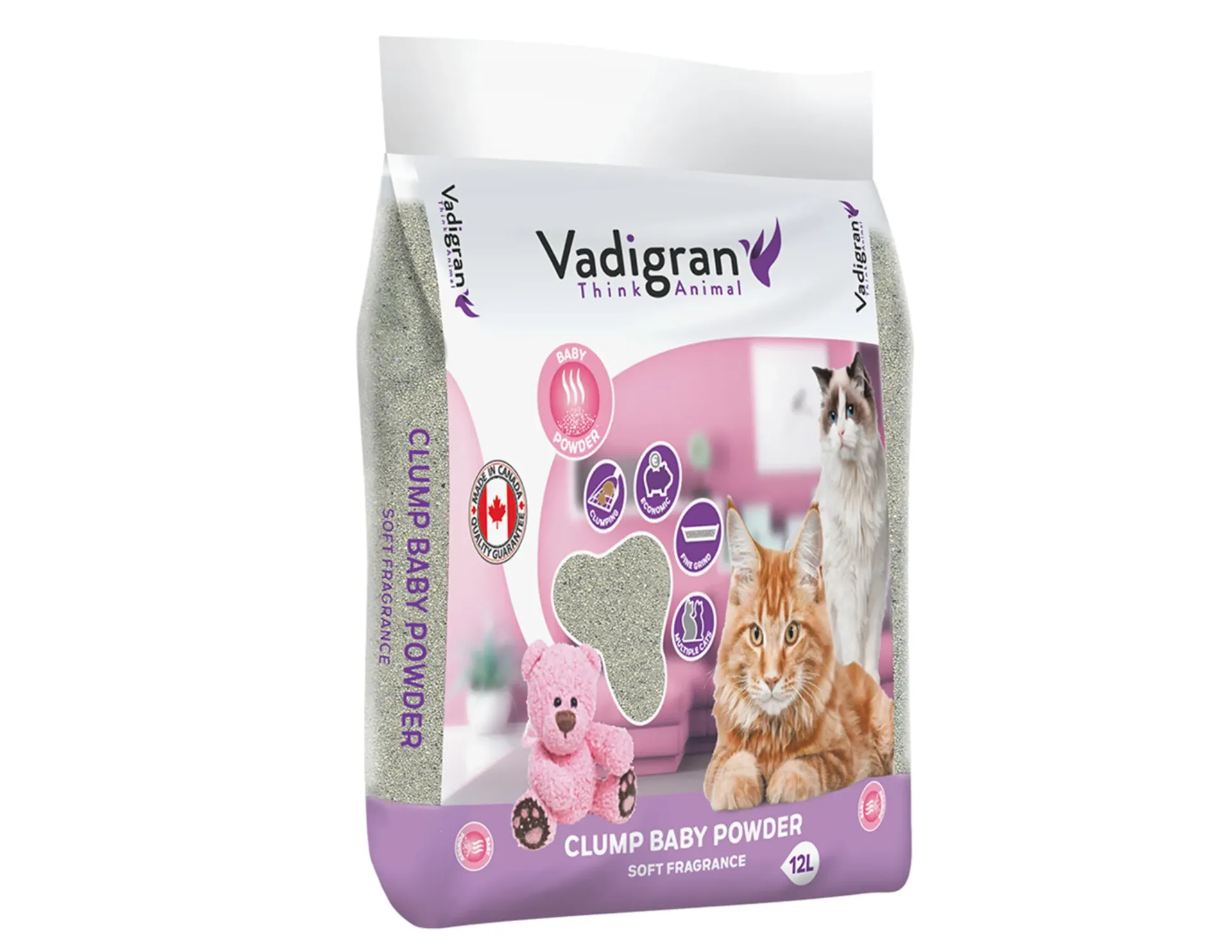 [12294] Litière Cat Litter Bentonite Babypowder (12 kg) - Vadigran