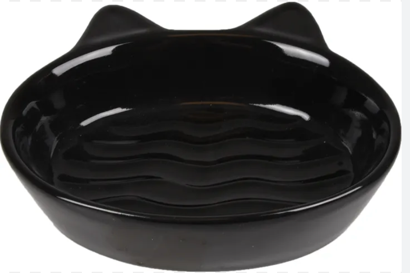 [12428_22290] Gamelle pour chat "Gizmo" (Noir) - Flamingo