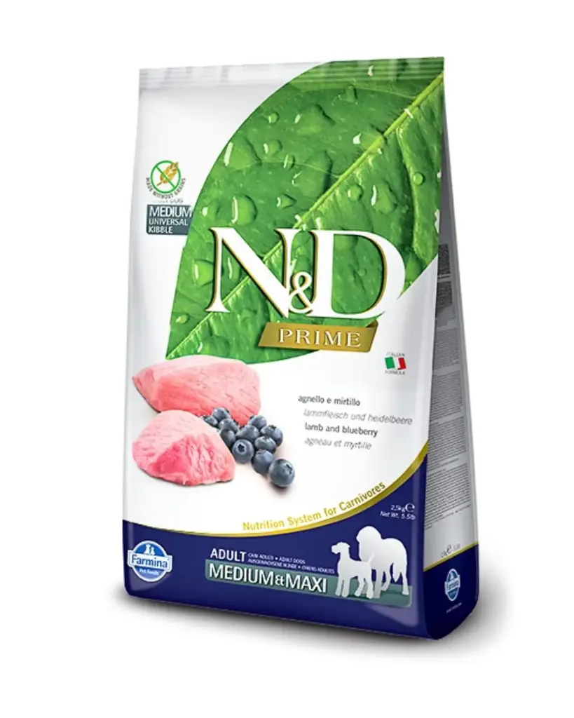 Agneau & Myrtille "Prime" Chien Adulte Medium & Maxi (2.5 kg) - Farmina