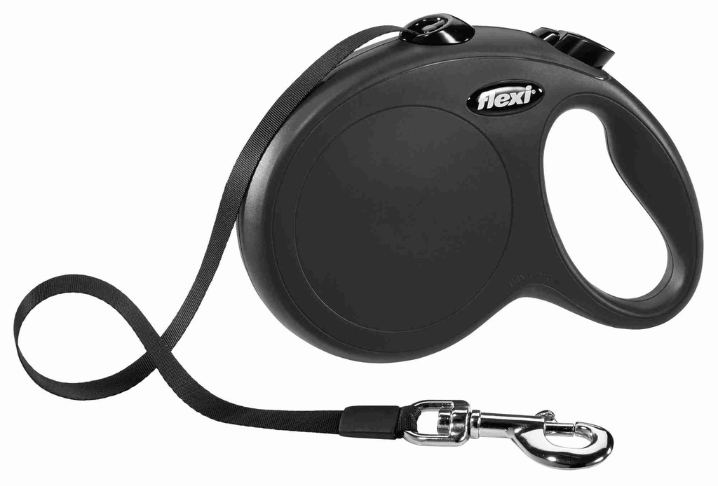 Laisse sangle Flexi "New Classic" - Noir (L 5m) - Flexi