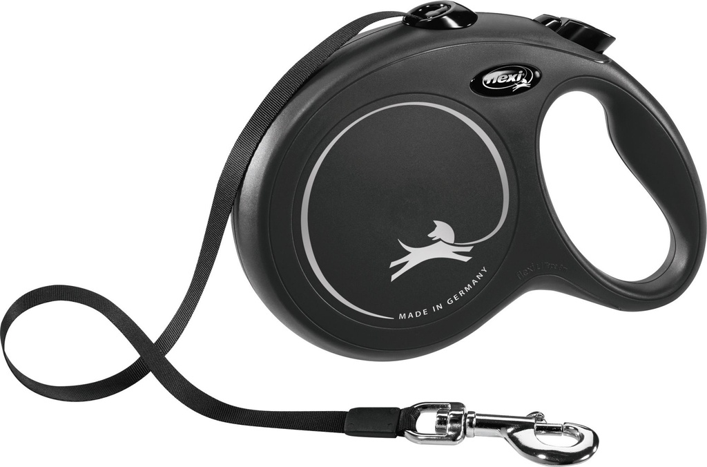 [12561_25942] Laisse sangle Flexi "New Classic" - Noir (L 8m) - Flexi