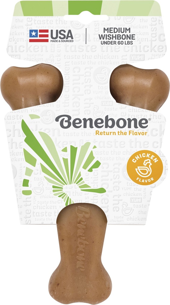 Os à mâcher "Wishbone" poulet rôti (M) - Benebone