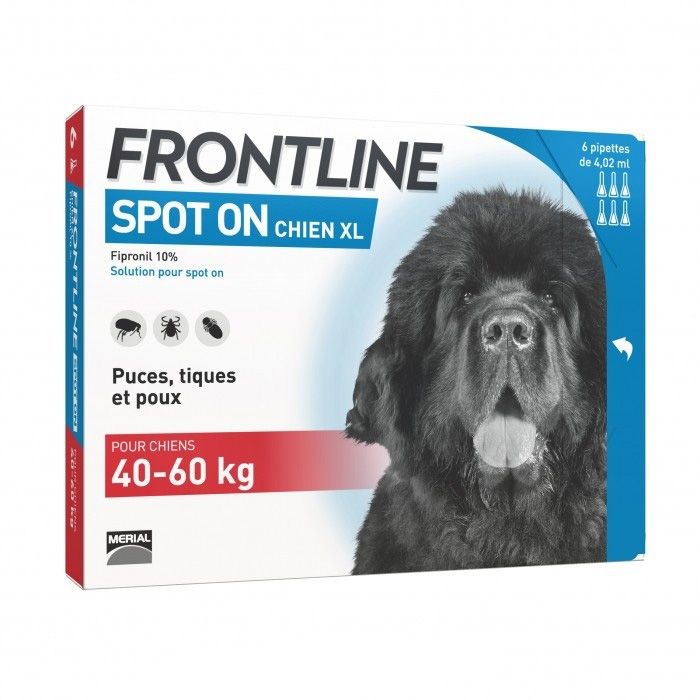 "Frontline Spot On" chien 40-60 kg (6 pipettes) - Merial