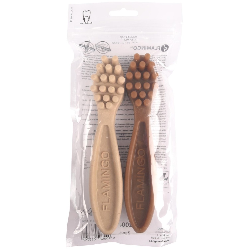 [13009] Veggie brosses à dents 17.5 cm (200 g) - Flamingo