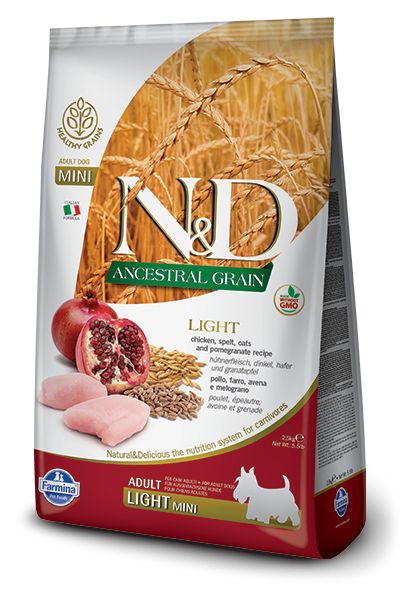 [13057] Poulet & Grenade Ancestral Grain chien light mini 2,5 kg - Farmina