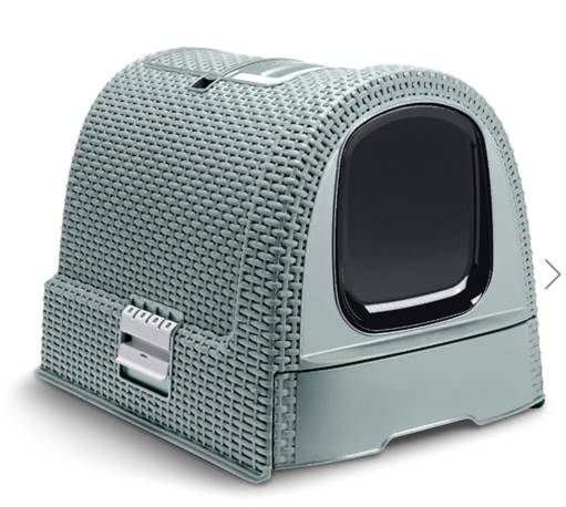 [13078] Maison de toilette pour chats bleu et gris - Curver